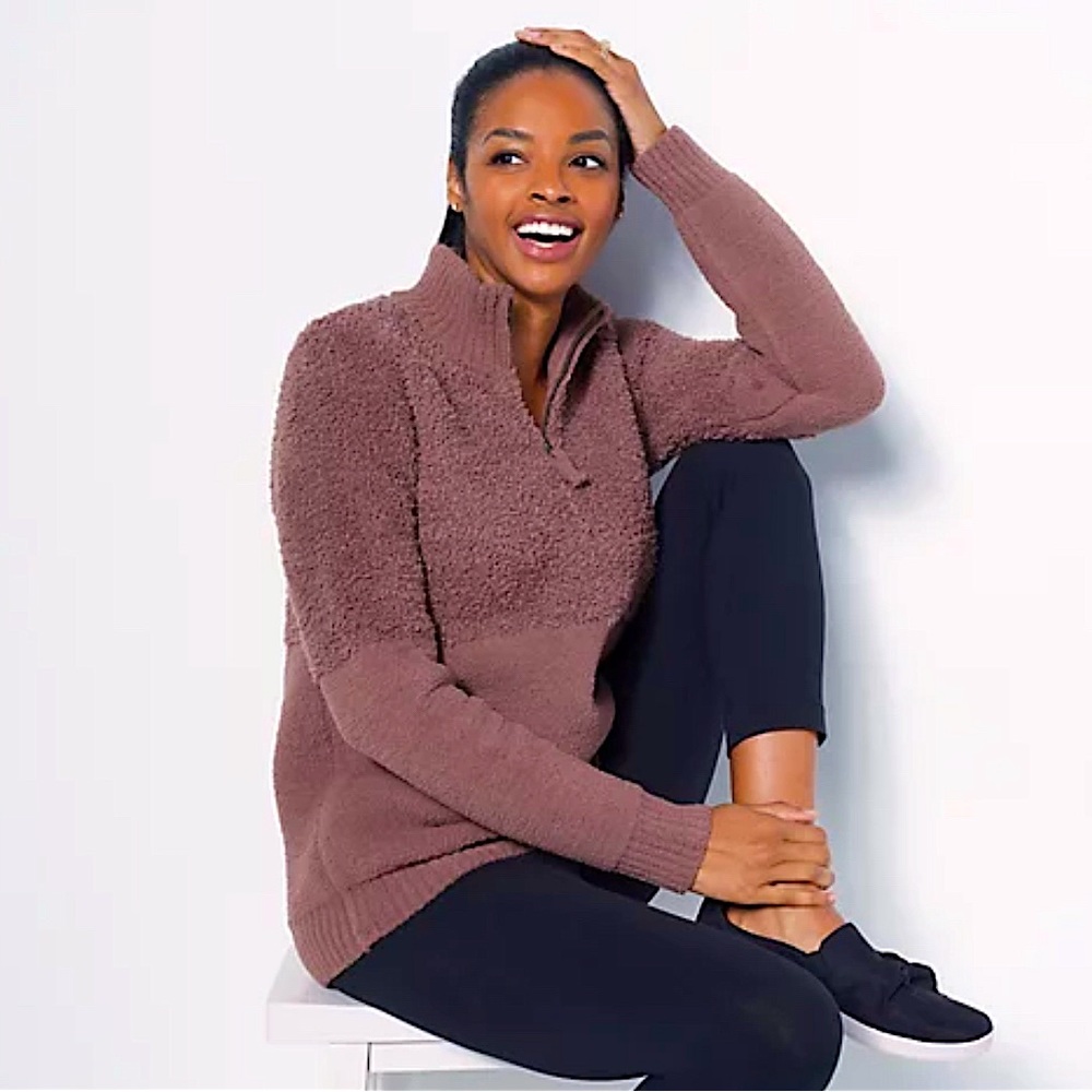 BAREFOOT DREAMS CozyChic Mixed Plush Pullover